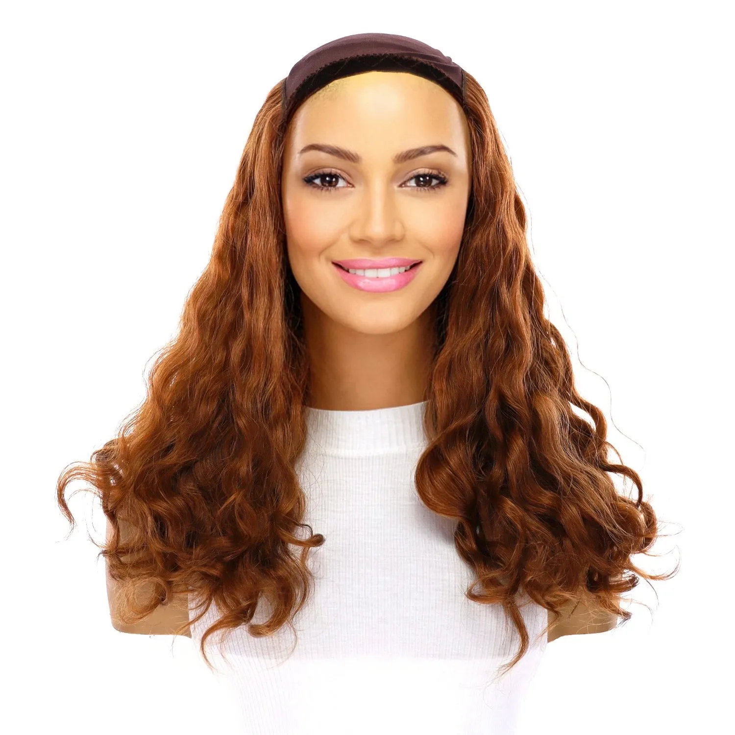 20" HatFall Wig Copper Wavy