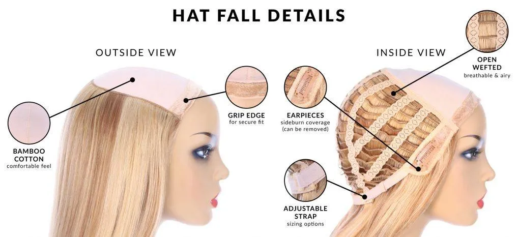 24" HatFall Wig Strawberry Blonde