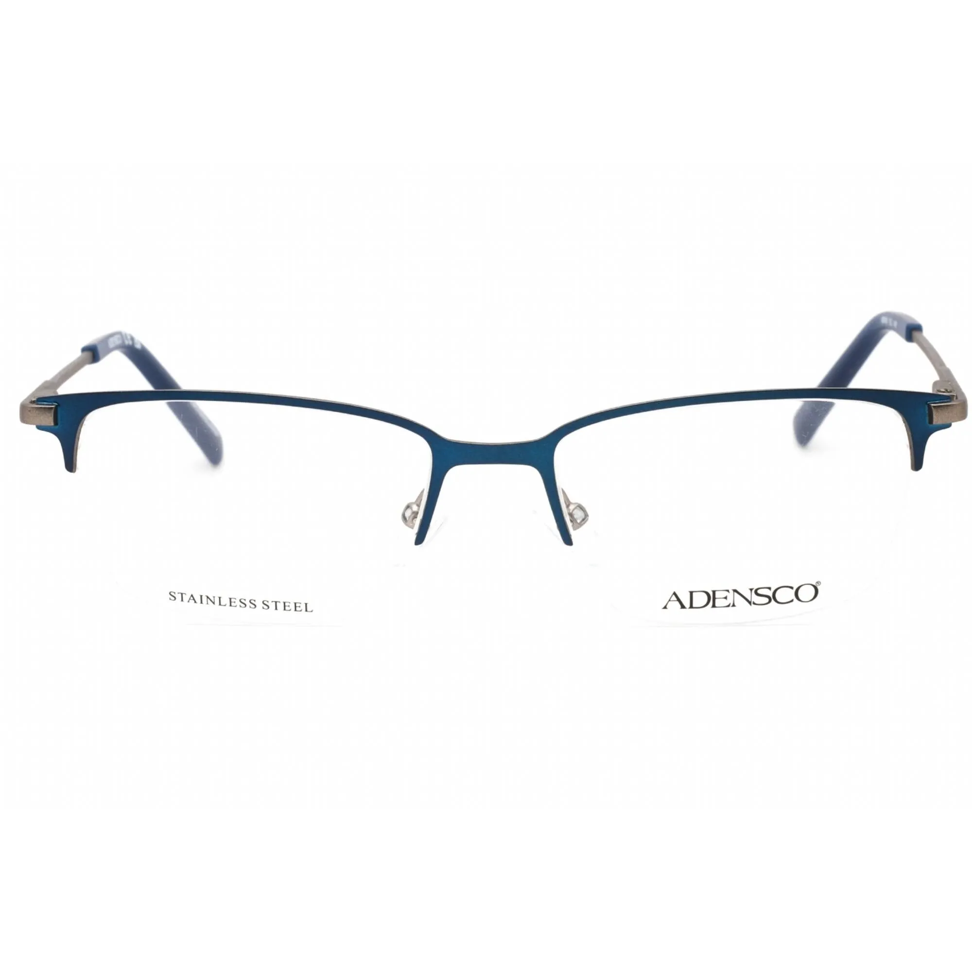 Adensco Men's Eyeglasses - Matte Blue Rectangular Half Rim Frame | AD 142 0FLL 00