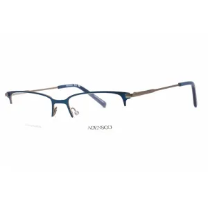 Adensco Men's Eyeglasses - Matte Blue Rectangular Half Rim Frame | AD 142 0FLL 00