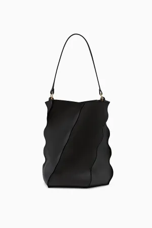 Adria Pleated Wave Bucket - Noir