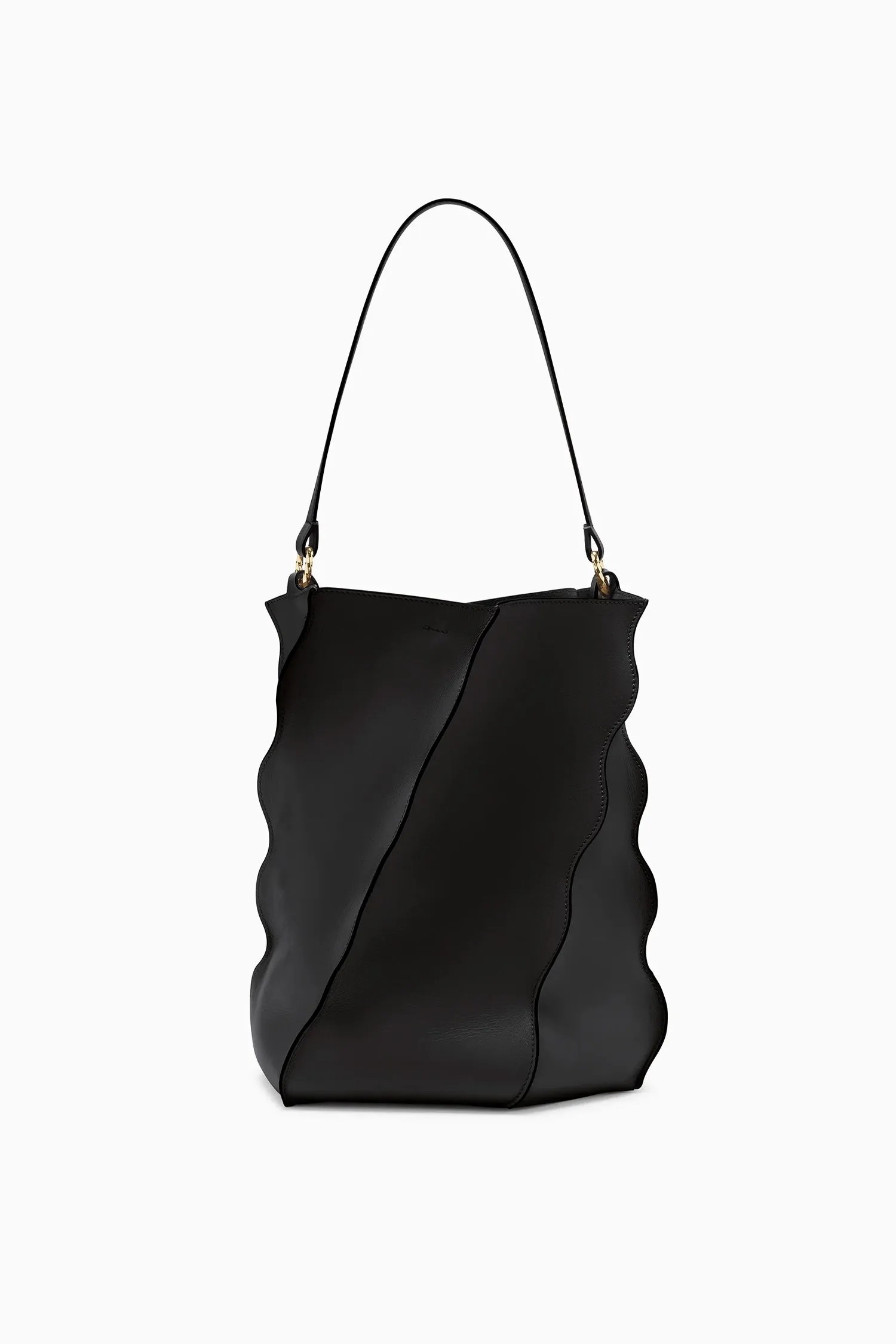 Adria Pleated Wave Bucket - Noir