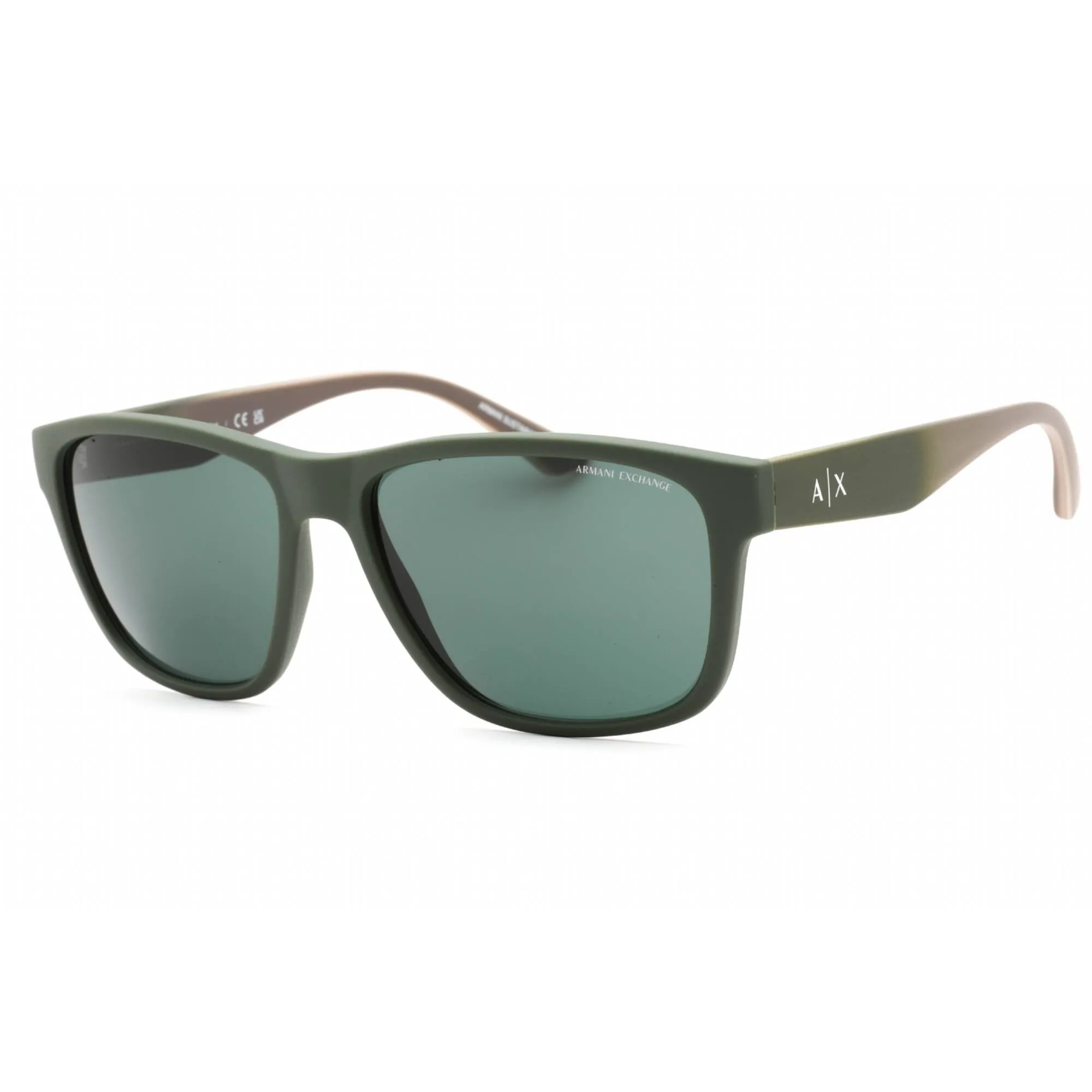 Armani Exchange Men's Sunglasses - Matte Green Square Plastic Frame | 0AX4135S 830171
