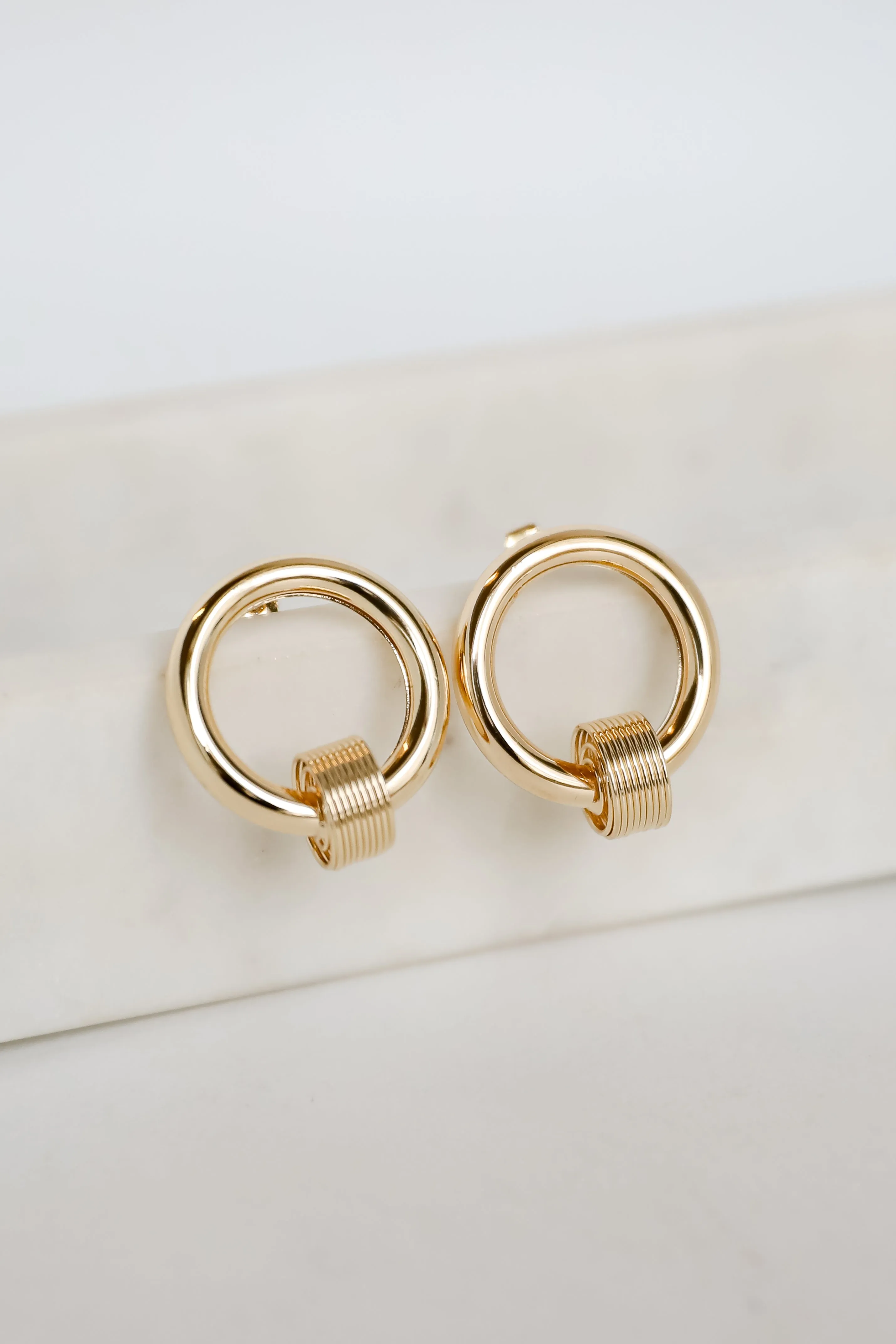 Ashley Gold Circle Earrings