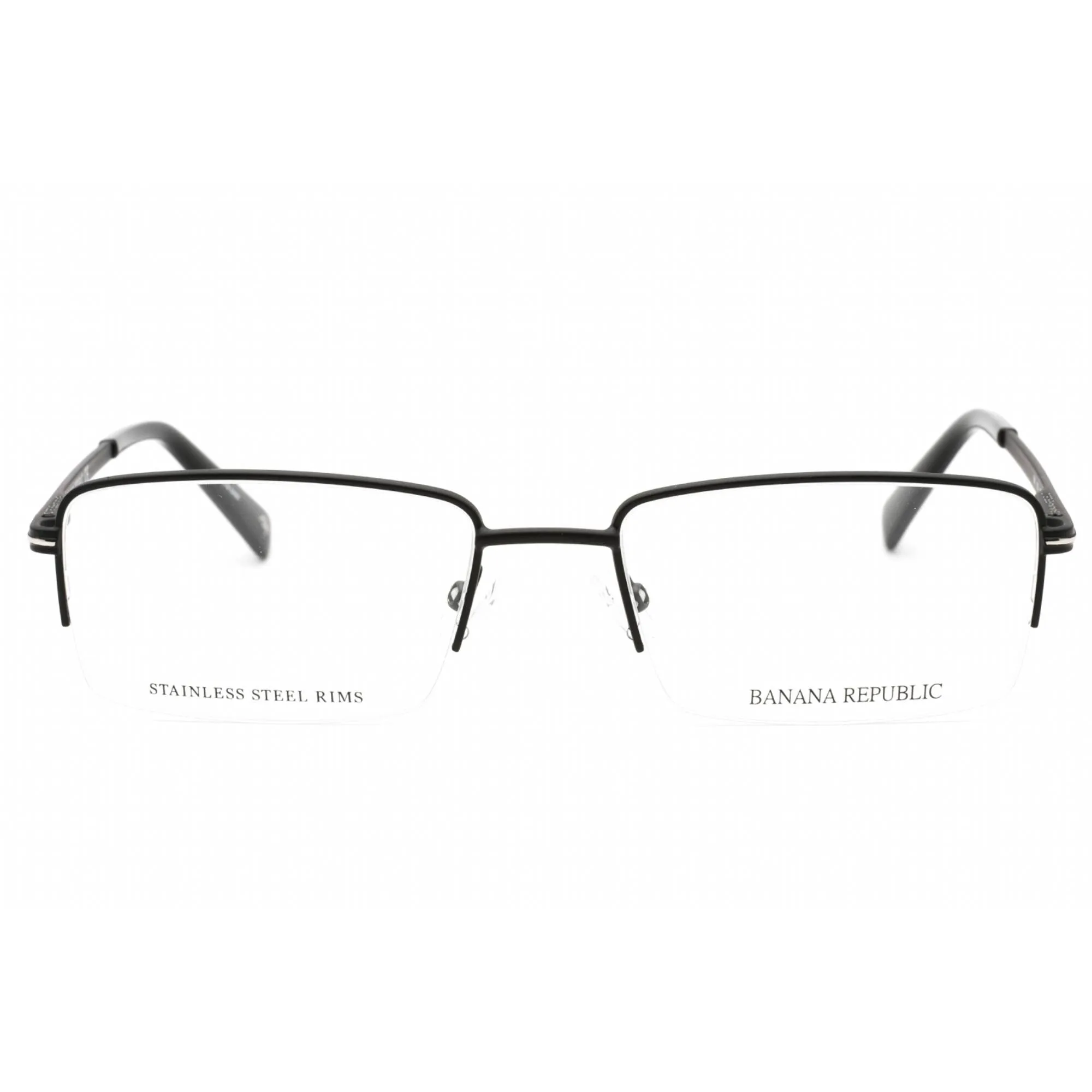 Banana Republic Men's Eyeglasses - Matte Black Rectangular Metal Frame | EMIL 0003 00