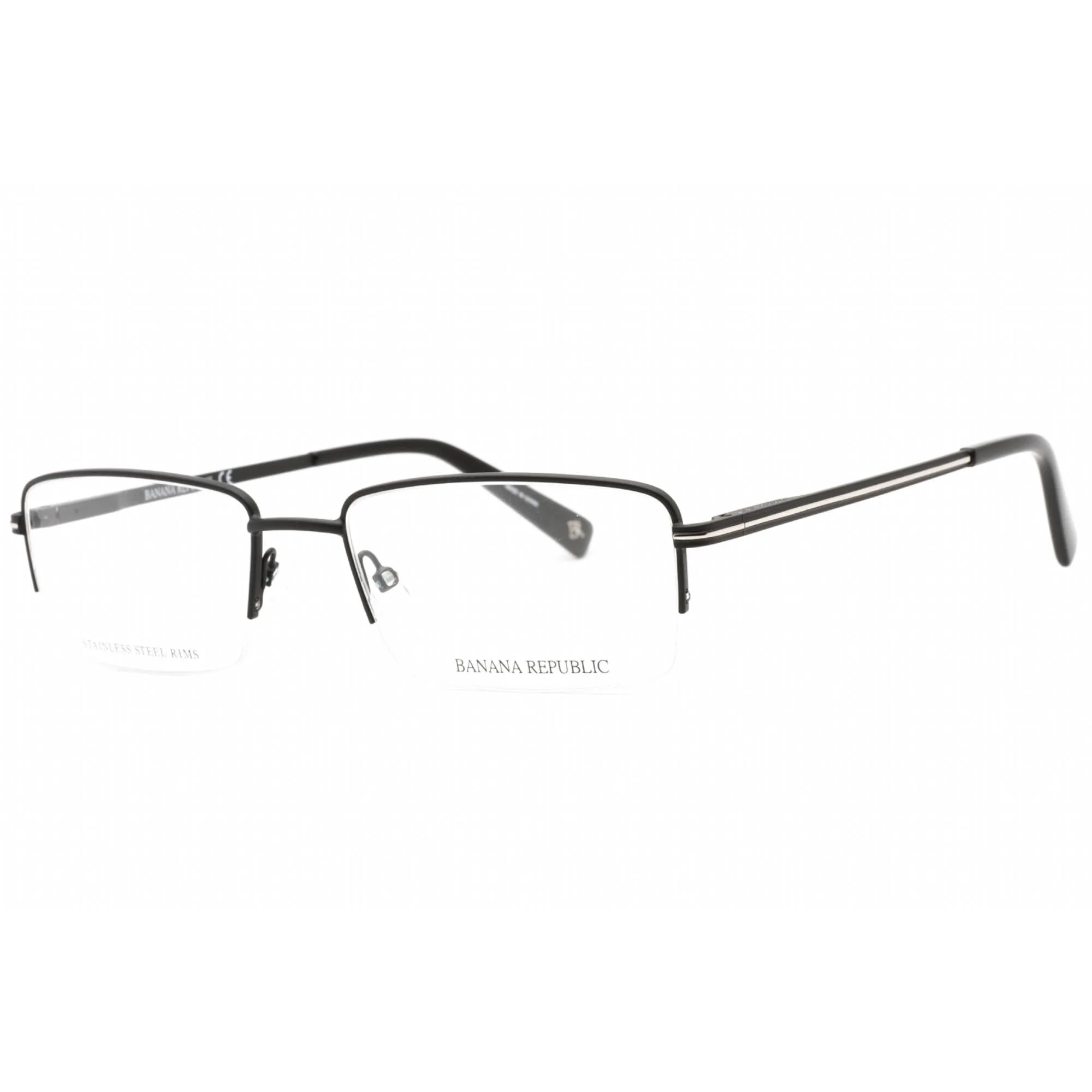 Banana Republic Men's Eyeglasses - Matte Black Rectangular Metal Frame | EMIL 0003 00