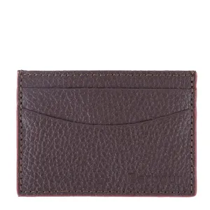 Barbour Grain Leather Card Holder Dk Brown
