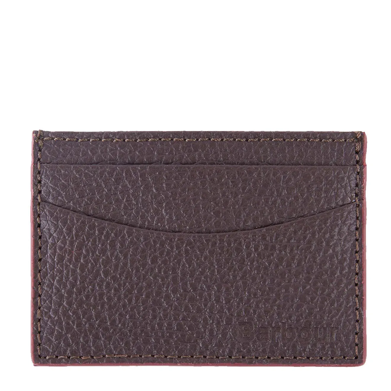 Barbour Grain Leather Card Holder Dk Brown