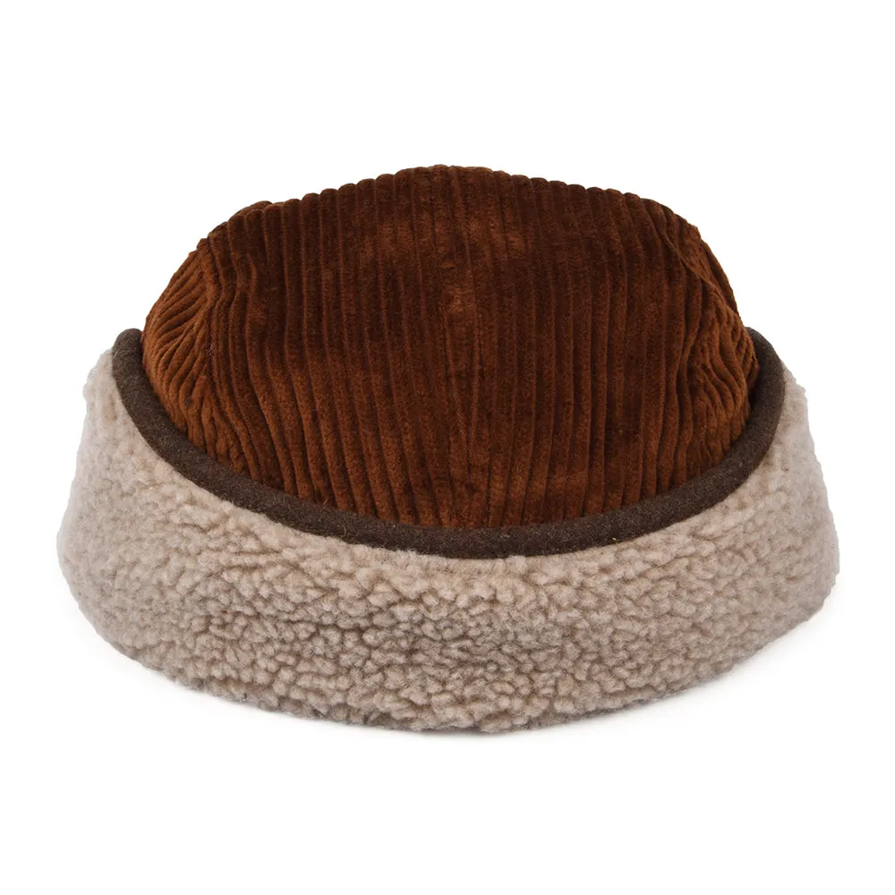 Barts Hats Rayner Corduroy 5 Panel Cap with Earflaps - Rust