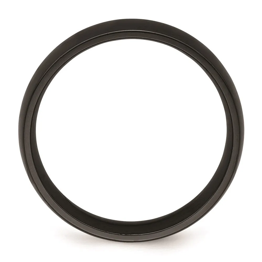 Black Zirconium Polished 6mm Band | ZCR108