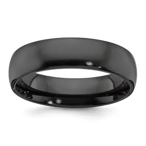 Black Zirconium Polished 6mm Band | ZCR108