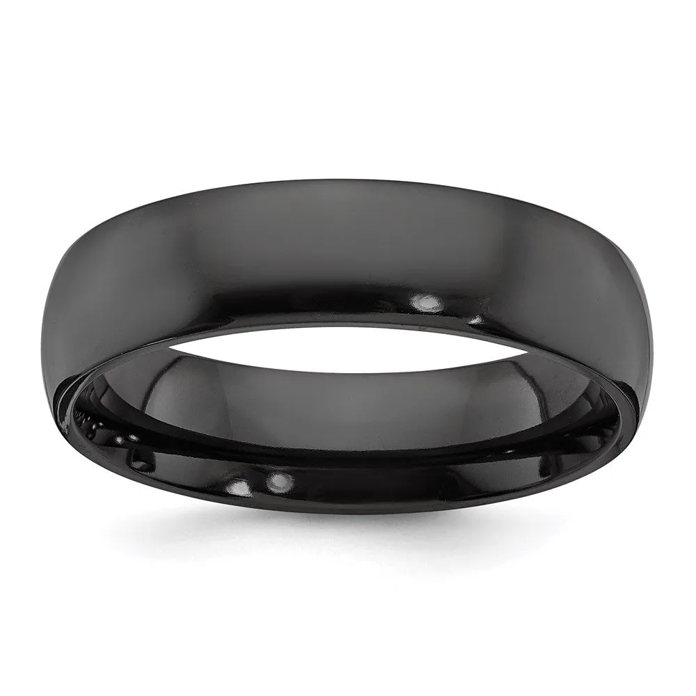 Black Zirconium Polished 6mm Band | ZCR108