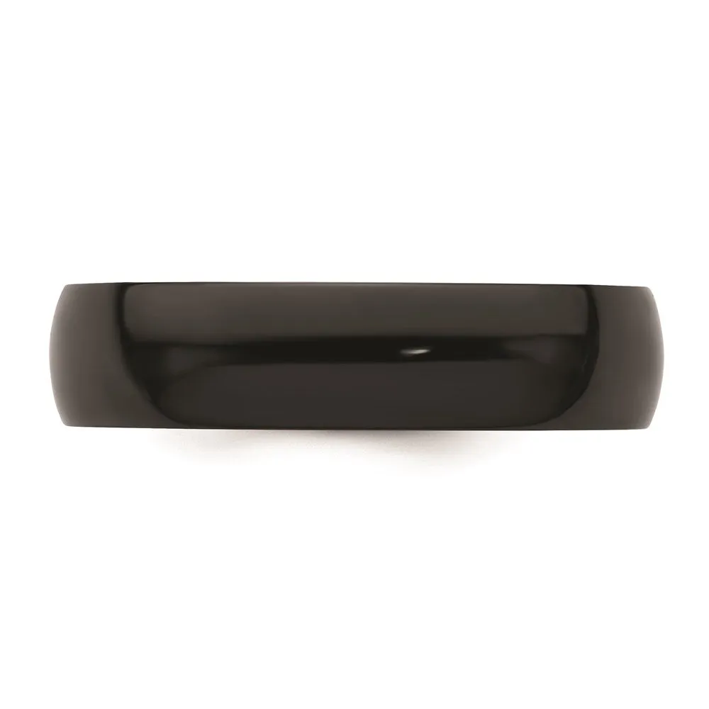 Black Zirconium Polished 6mm Band | ZCR108