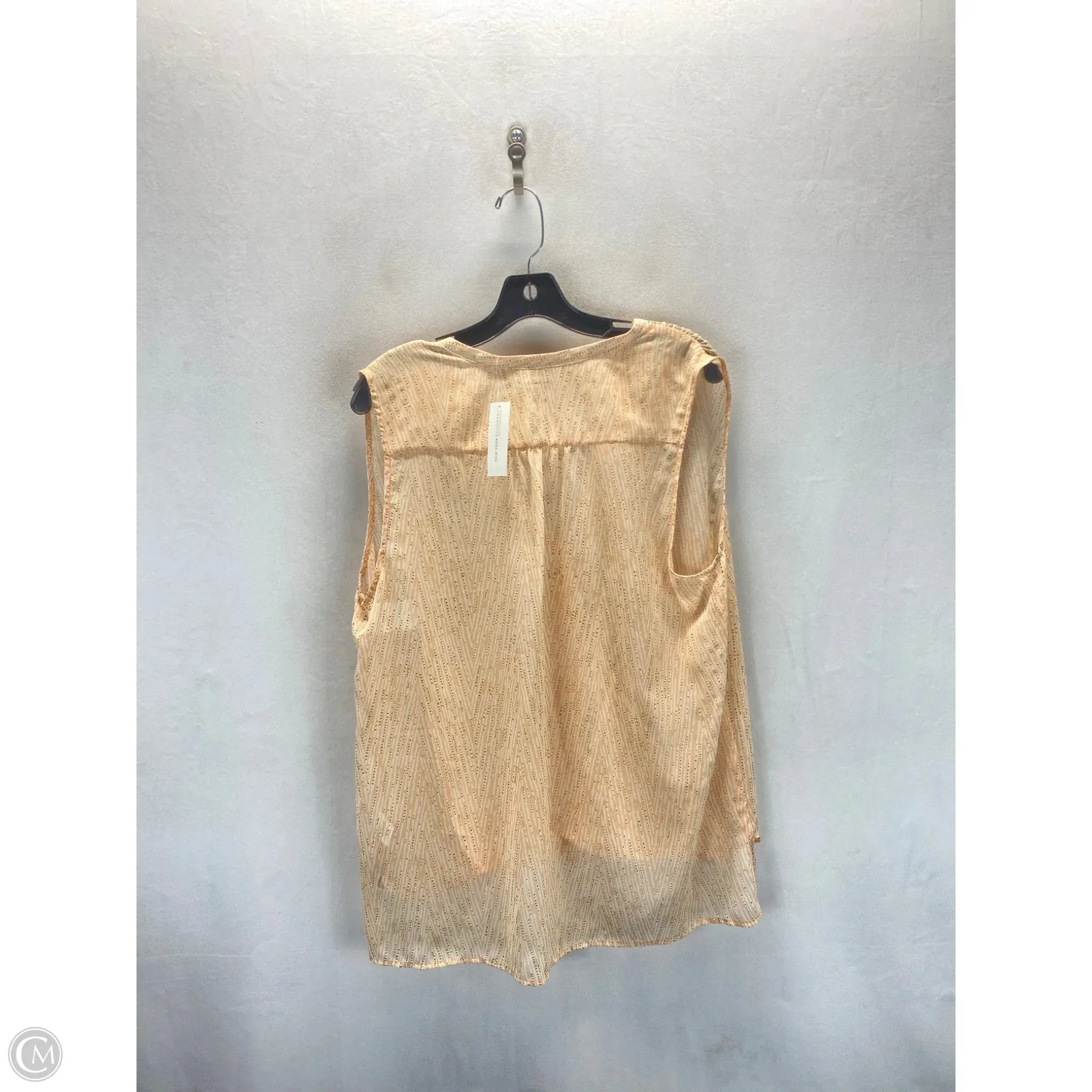 Blouse Sleeveless By New York And Co In Peach, Size: Xl