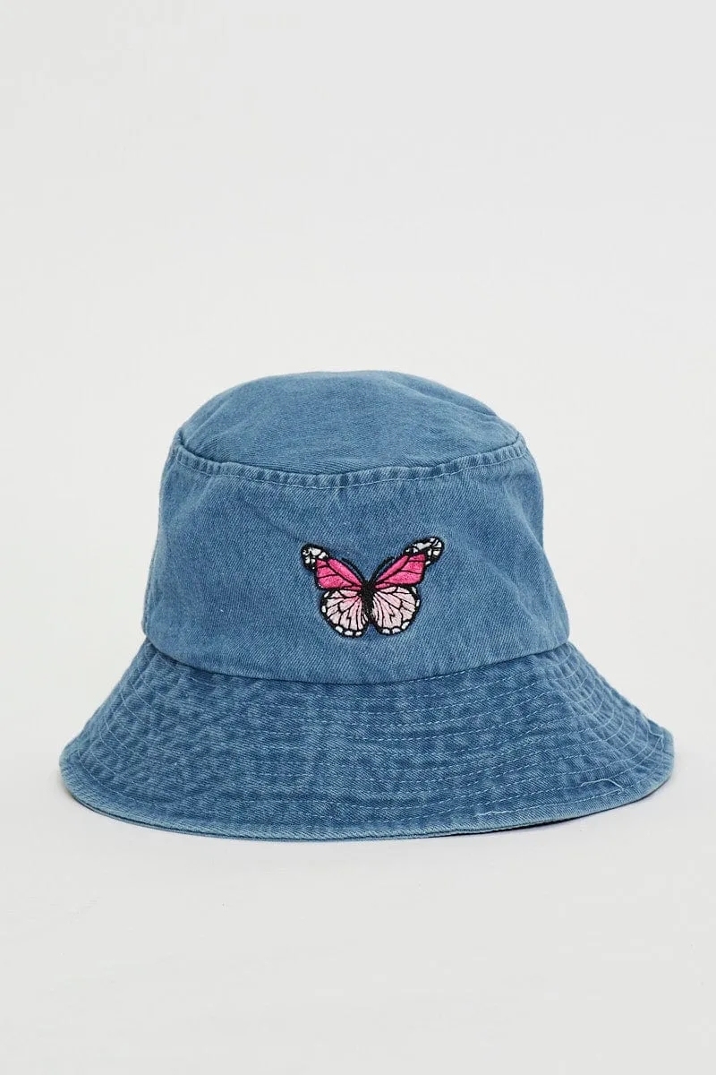 Blue Butterfly Bucket Hat