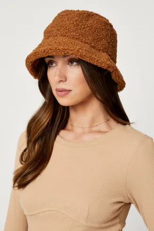 Brown Teddy Borg Bucket Hat