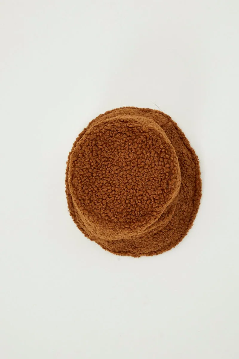 Brown Teddy Borg Bucket Hat