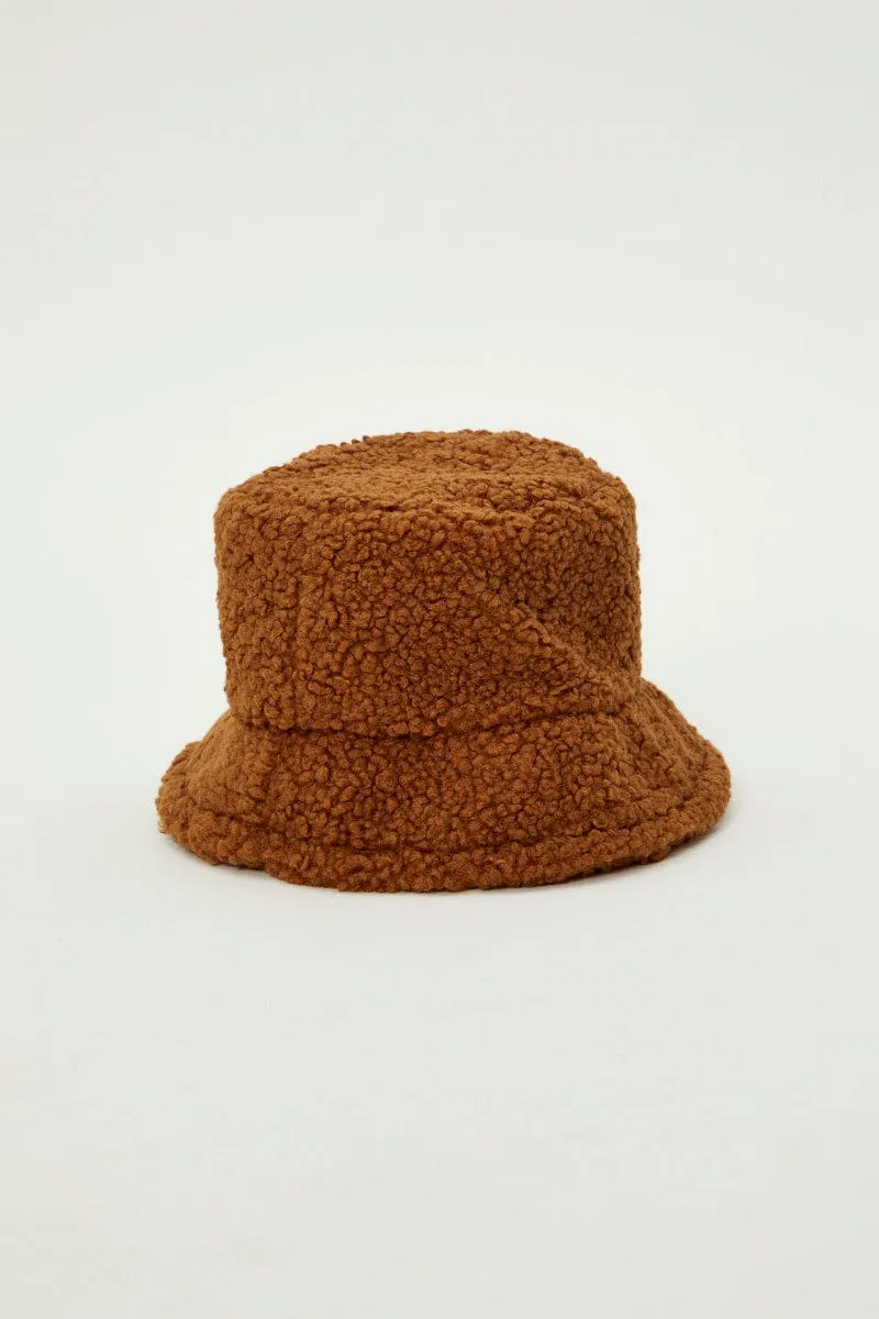 Brown Teddy Borg Bucket Hat