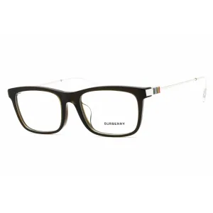 Burberry Men's Eyeglasses - Green/Silver Plastic Full Rim Rectangular | 0BE2384F 4026