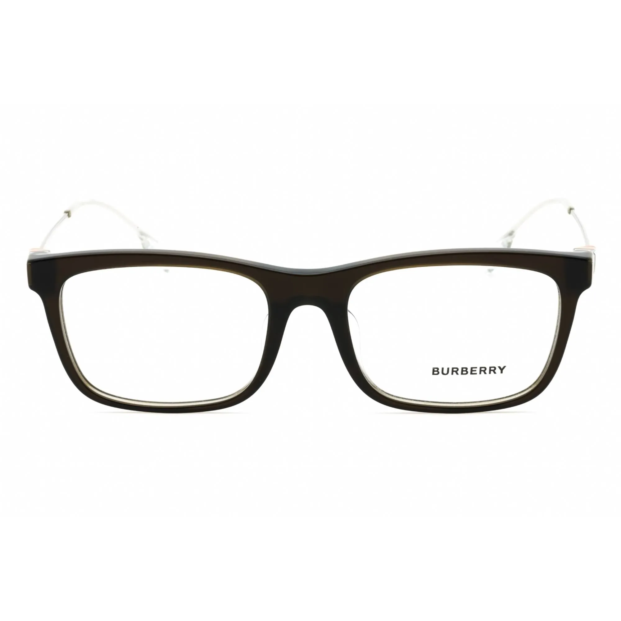 Burberry Men's Eyeglasses - Green/Silver Plastic Full Rim Rectangular | 0BE2384F 4026