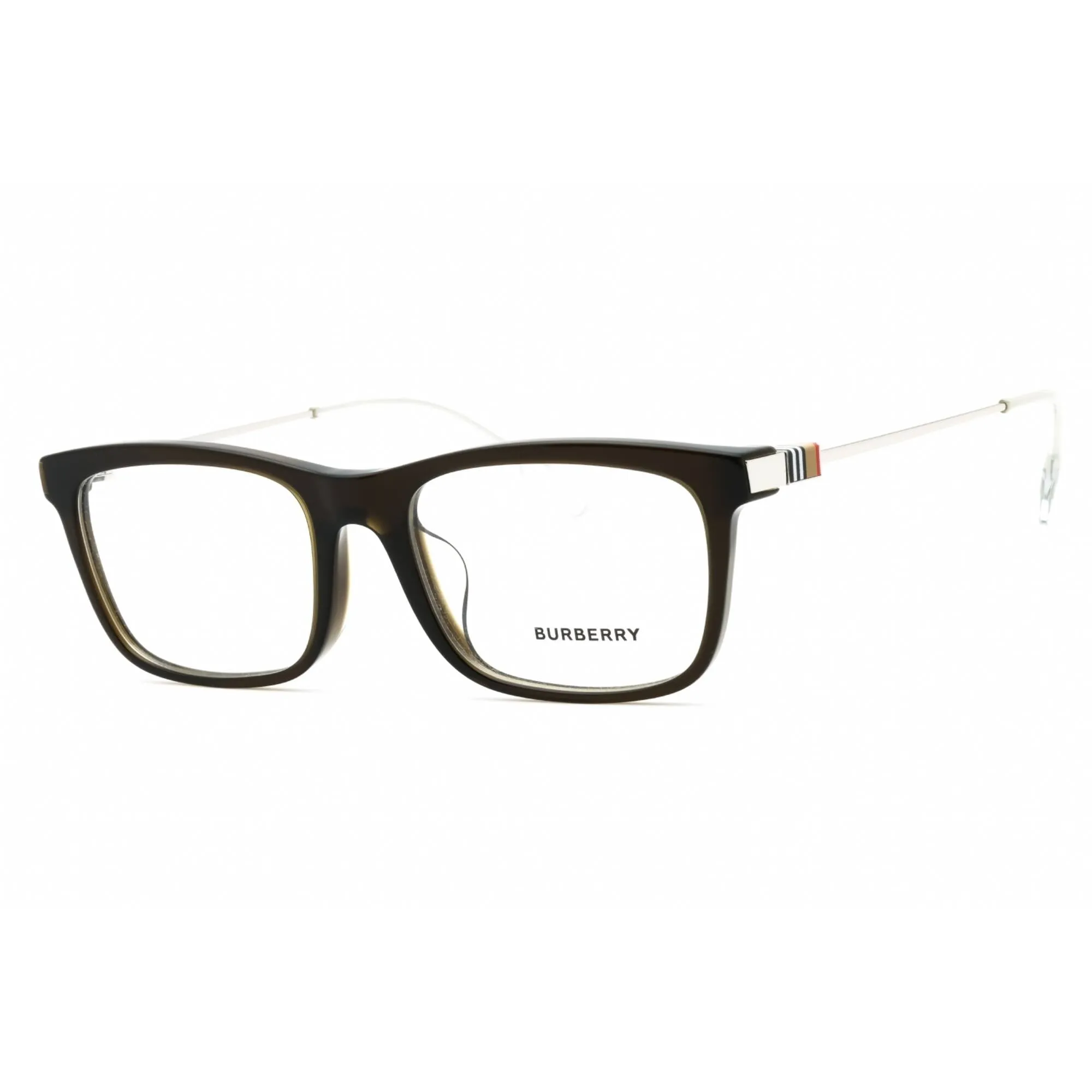 Burberry Men's Eyeglasses - Green/Silver Plastic Full Rim Rectangular | 0BE2384F 4026