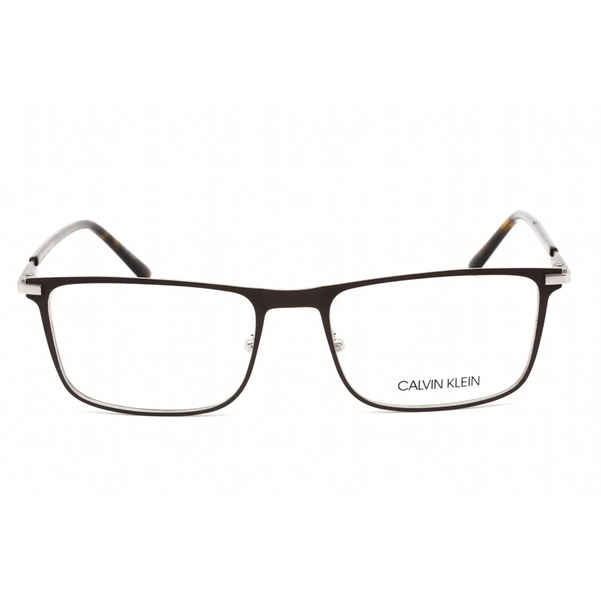 Calvin Klein Men's Eyeglasses - Matte Dark Brown Metal Rectangular Frame | CK20304 201