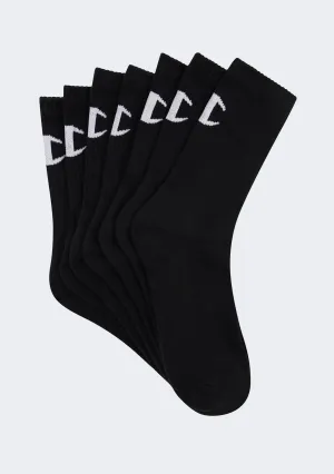 Champion Kids’ Crew Socks Black (7 Pack)