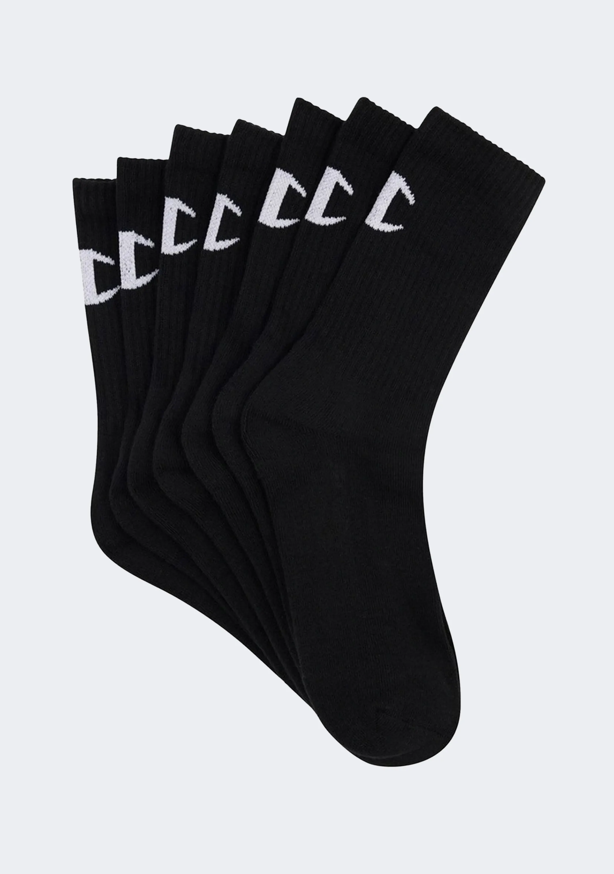 Champion Kids’ Crew Socks Black (7 Pack)
