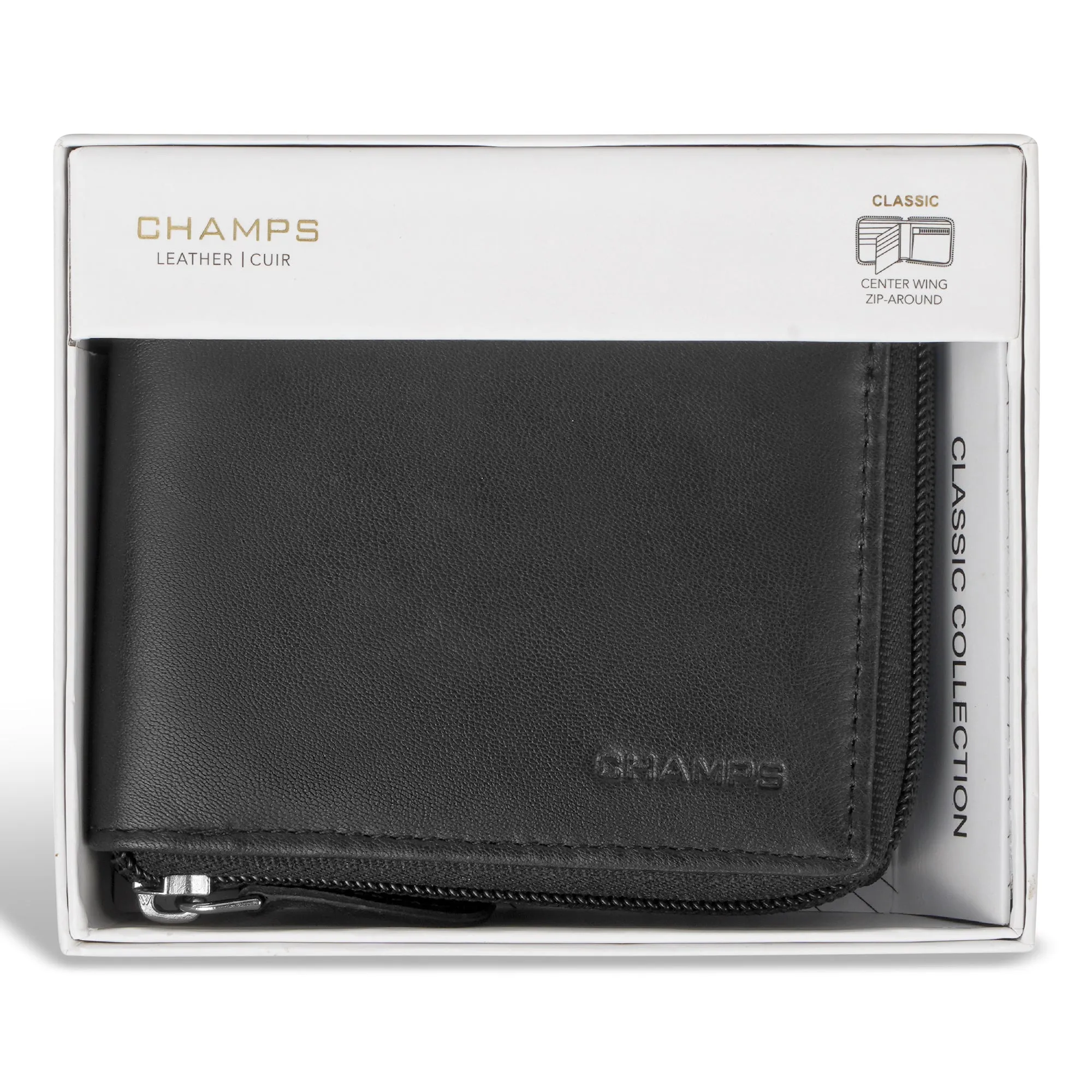 Classic / Leather Zip-Around Wallet *Drop Ship*