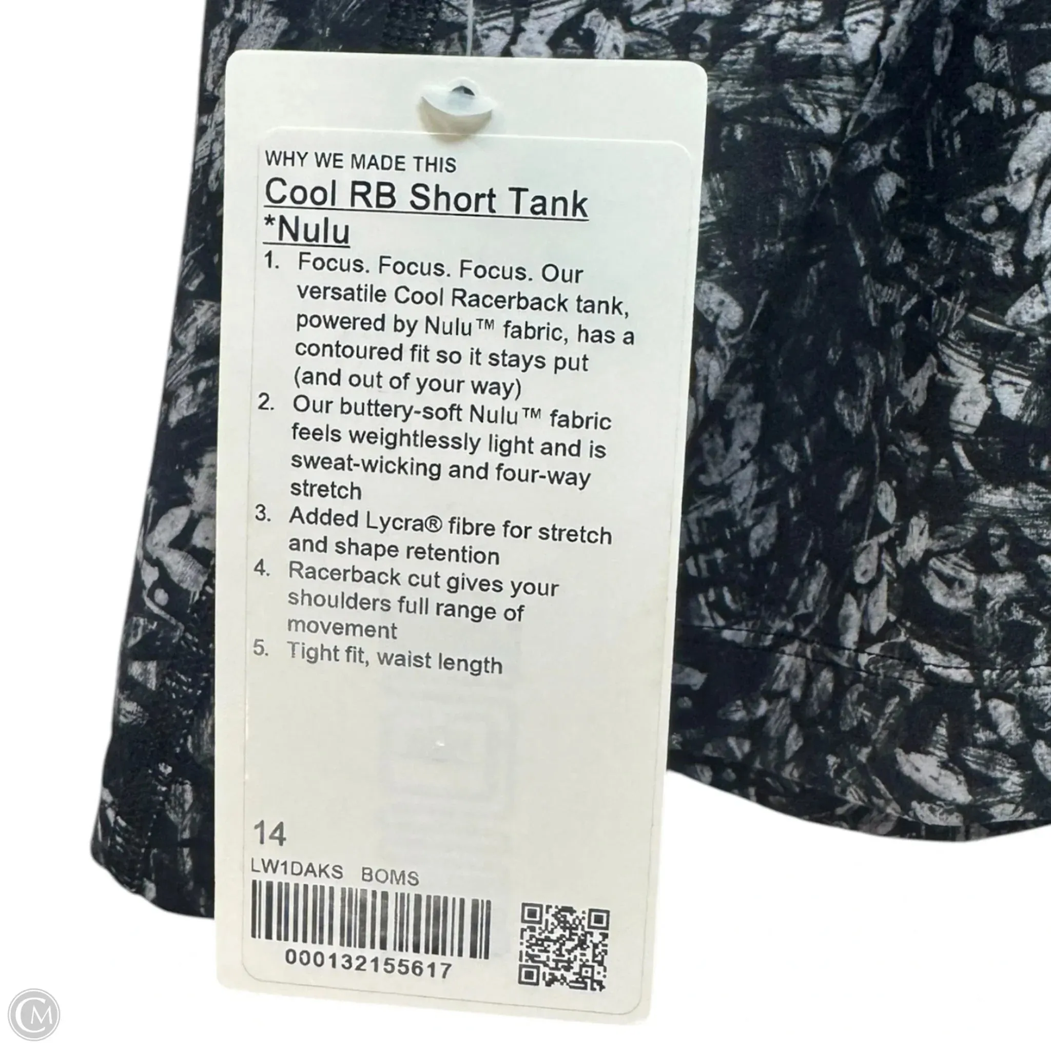 Cool RB Athletic Tank Top By Lululemon In Black & Silver, Size: 14