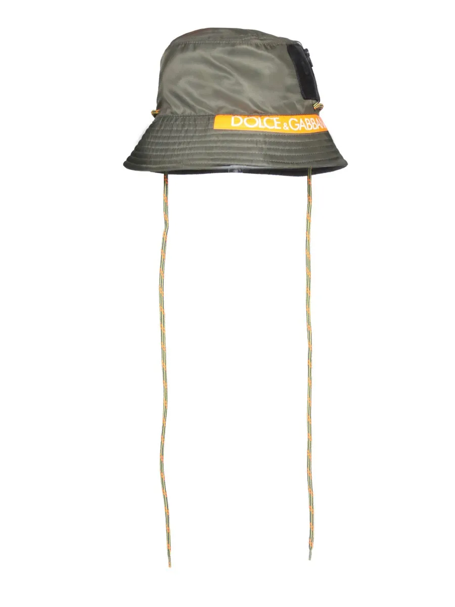 Dolce & Gabbana Logo Patch Strapped Bucket Hat
