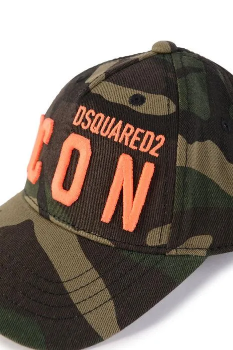 Dsquared2 Kids Logo Embroidered Camouflage Baseball Hat
