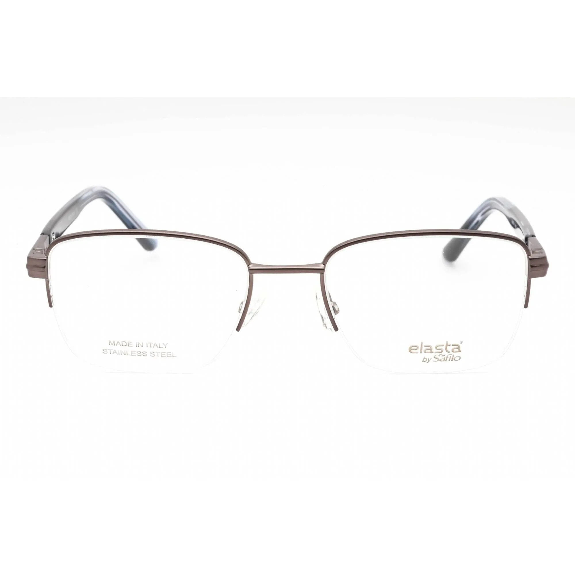 Elasta Men's Eyeglasses - Dark Grey Rectangular Shape Half Rim Frame | E 3127 0HWJ 00