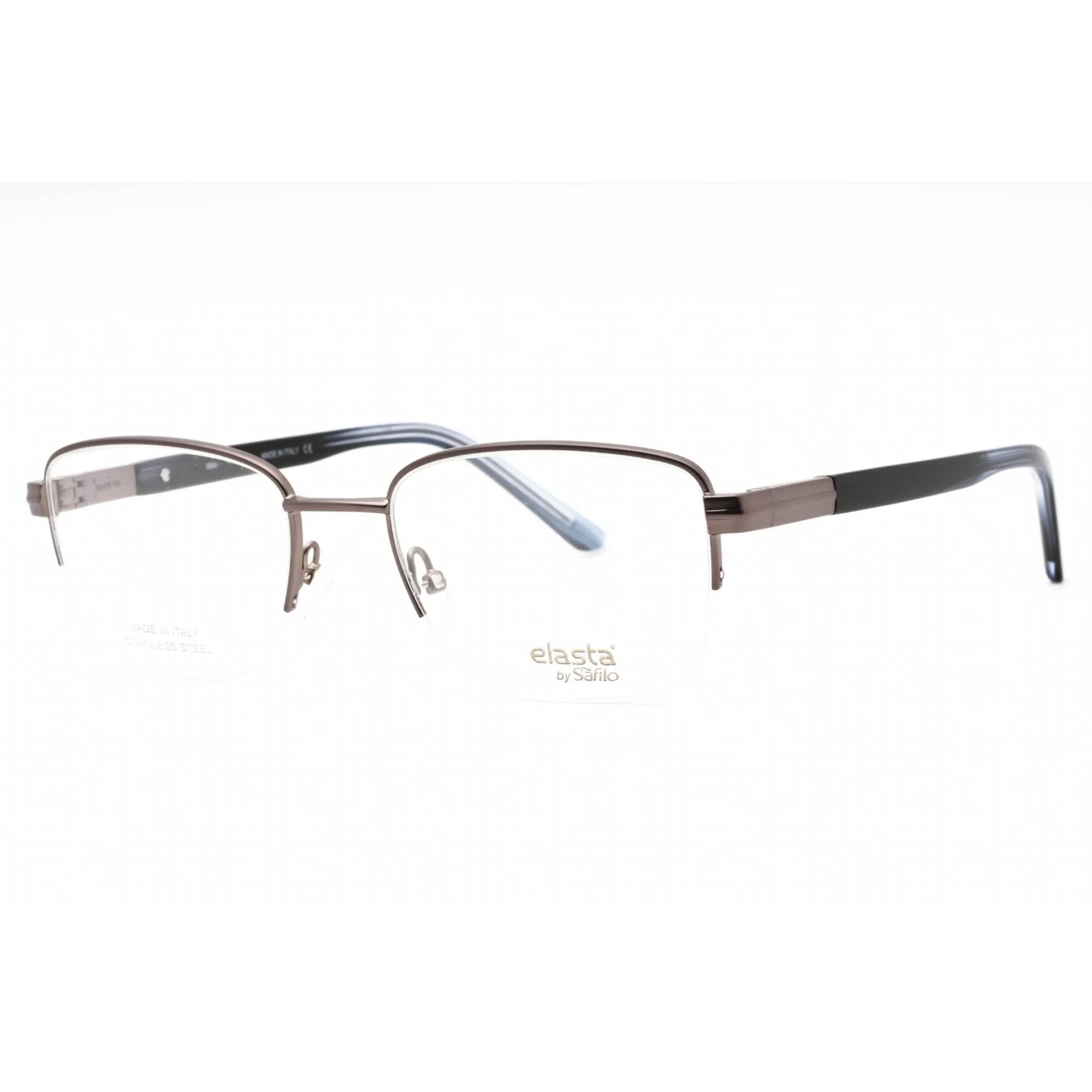 Elasta Men's Eyeglasses - Dark Grey Rectangular Shape Half Rim Frame | E 3127 0HWJ 00