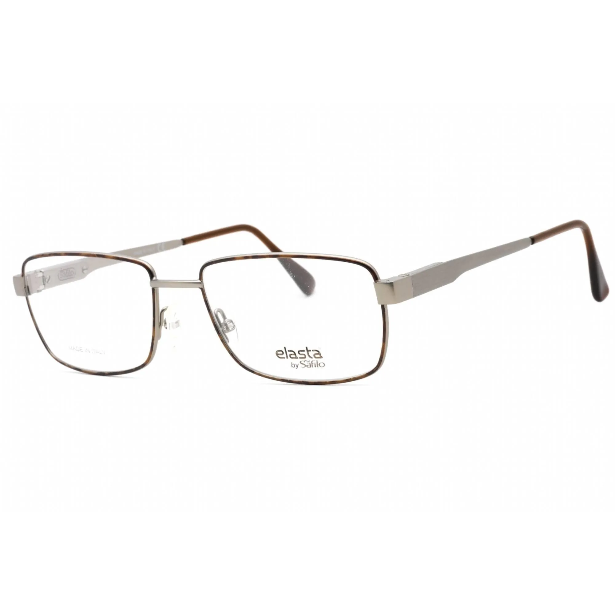 Elasta Men's Eyeglasses - Havana Grey Metal Rectangular Shape Frame | 3102/N 0AB8 00