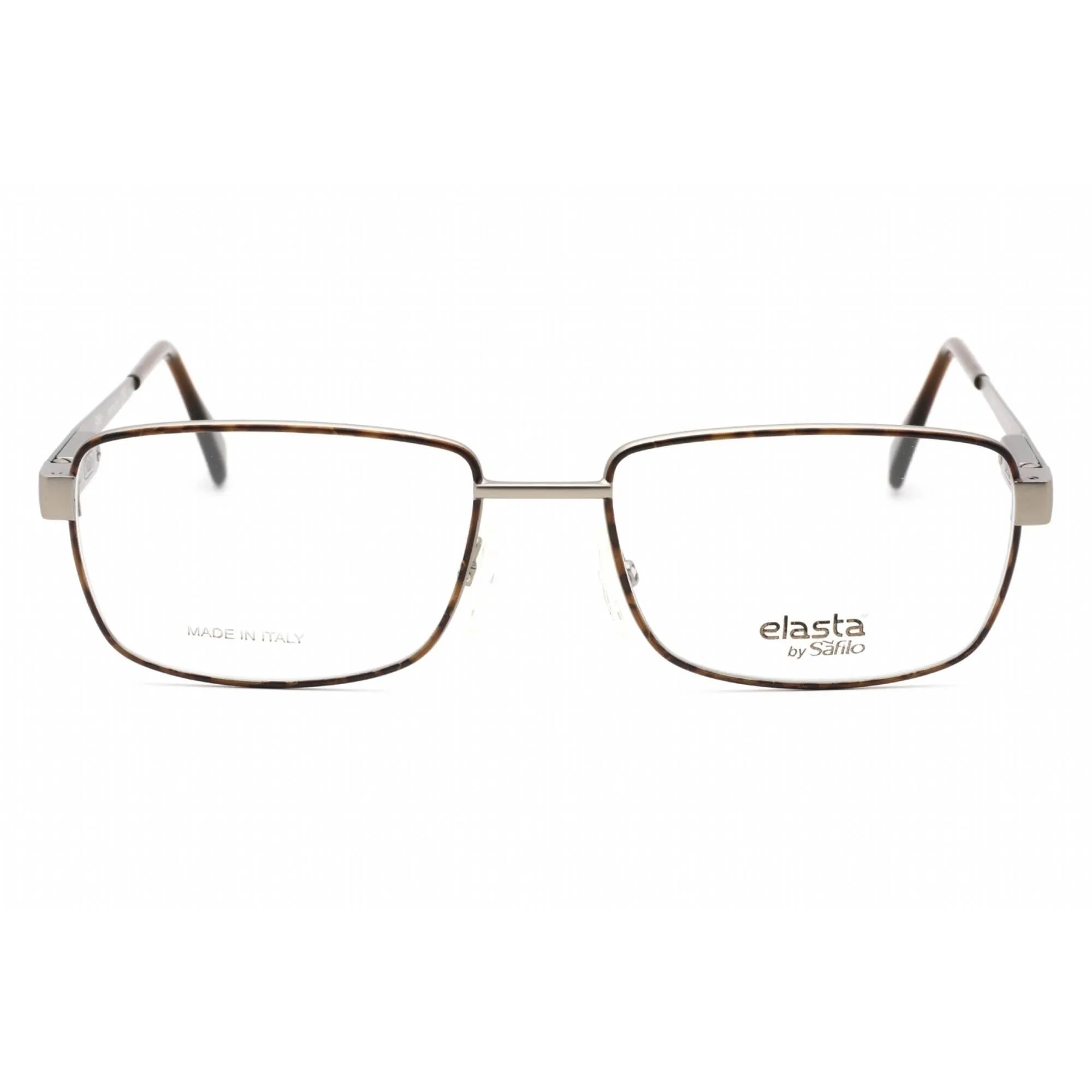 Elasta Men's Eyeglasses - Havana Grey Metal Rectangular Shape Frame | 3102/N 0AB8 00