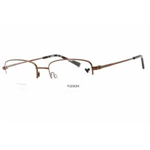 Flexon Men's Eyeglasses - Shiny Coffee Half Rim Rectangular Frame | FLEXON H6055 205