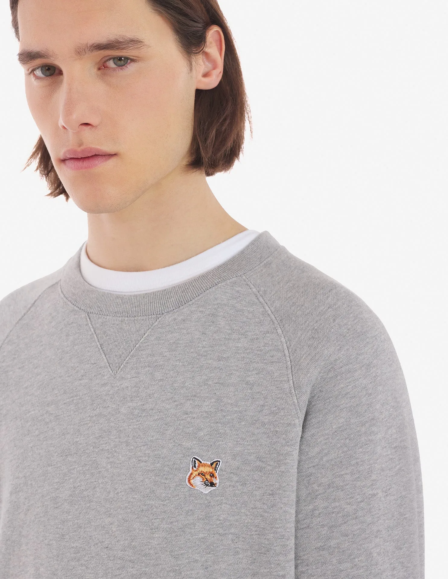 Fox Head Patch Classic Sweatshirt Grey Melange