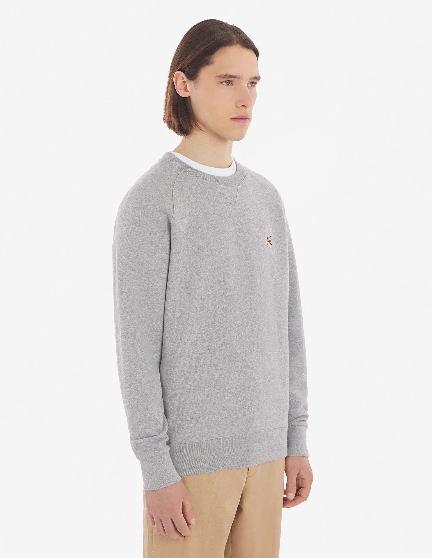 Fox Head Patch Classic Sweatshirt Grey Melange