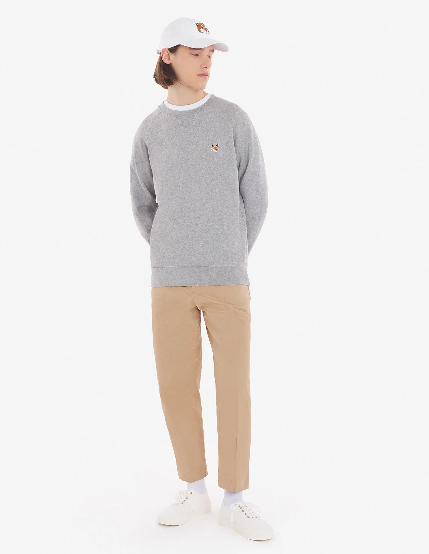 Fox Head Patch Classic Sweatshirt Grey Melange