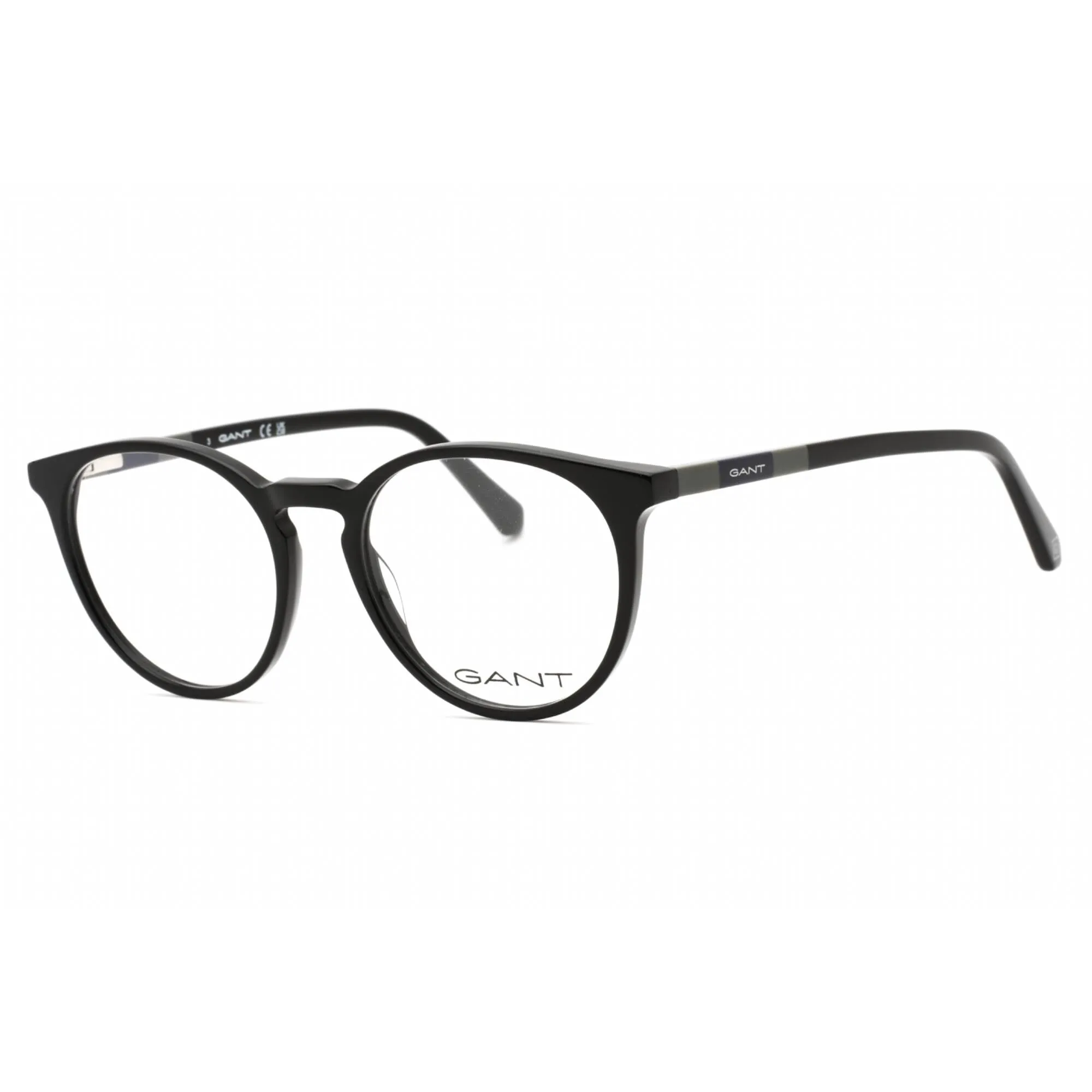 Gant Men's Eyeglasses - Shiny Black Plastic Round Full Rim 51mm Frame | GA3286 001