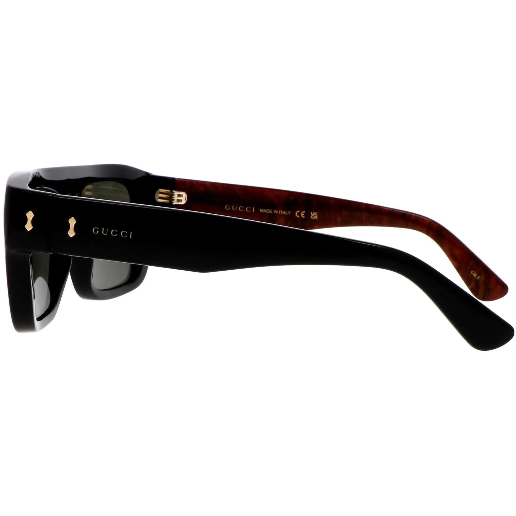 Gucci Men's Sunglasses - Shiny Black Acetate Full Rim Square Shape Frame | GG1461S 001