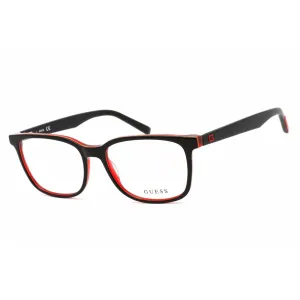 Guess Men's Eyeglasses - Full Rim Rectangular Black/Red Plastic Frame | GU50034 005