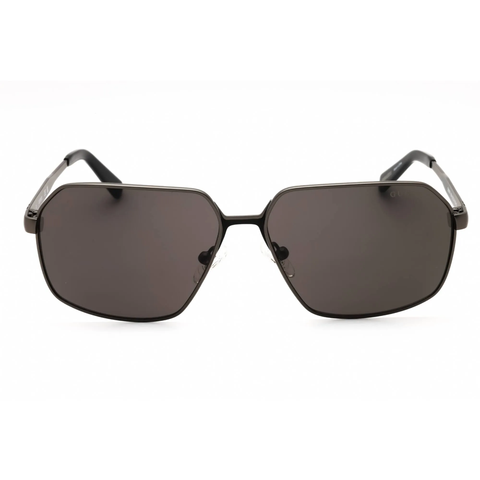 Guess Men's Sunglasses - Matte Gunmetal Metal Geometric Frame Smoke Lens | GU00071 09A