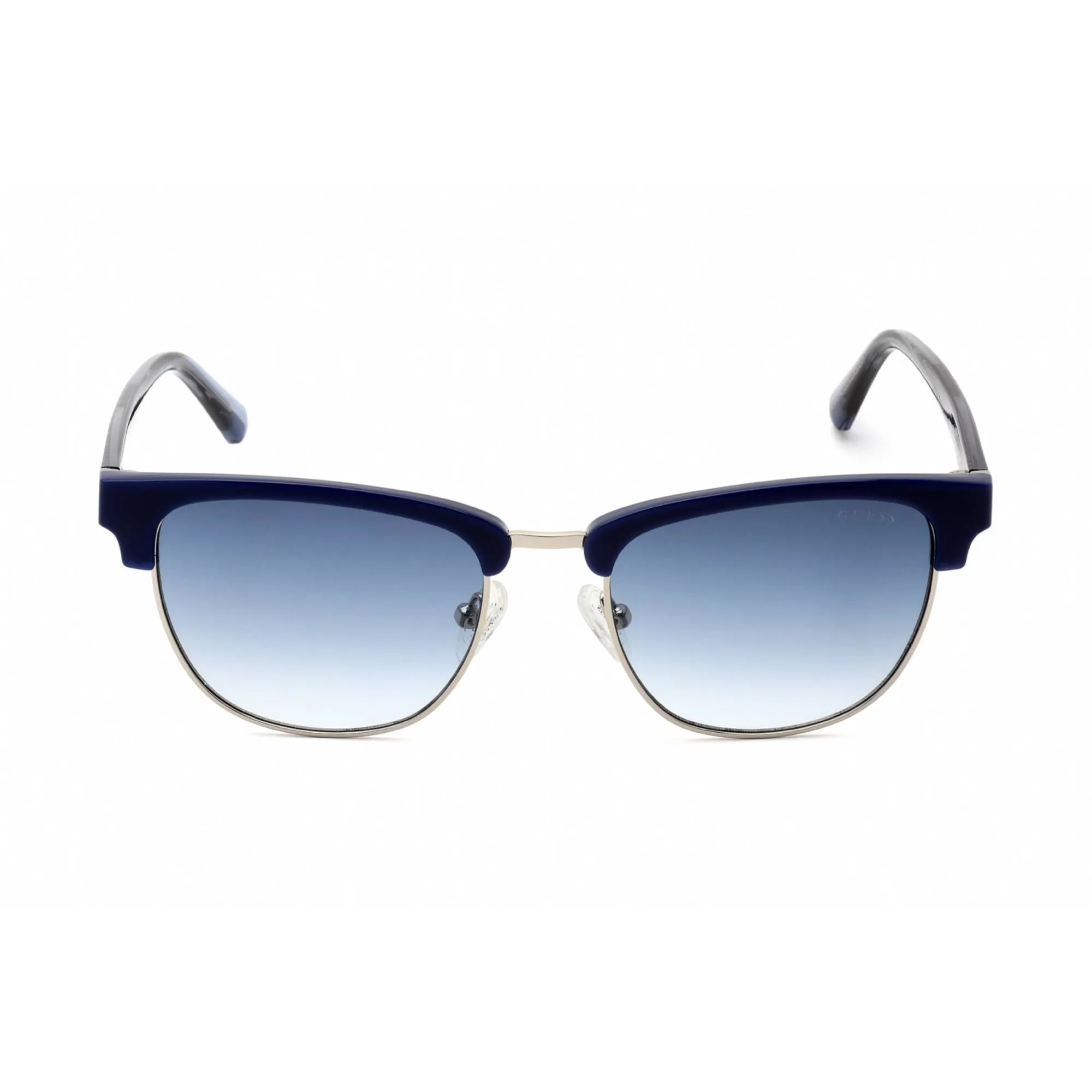 Guess Men's Sunglasses - Shiny Blue Rectangular Frame Gradient Blue Lens | GU00037 90W