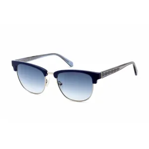 Guess Men's Sunglasses - Shiny Blue Rectangular Frame Gradient Blue Lens | GU00037 90W