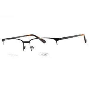 Hackett Men's Eyeglasses - Black Metal Half Rim Rectangular Frame | HEK1241-1 002