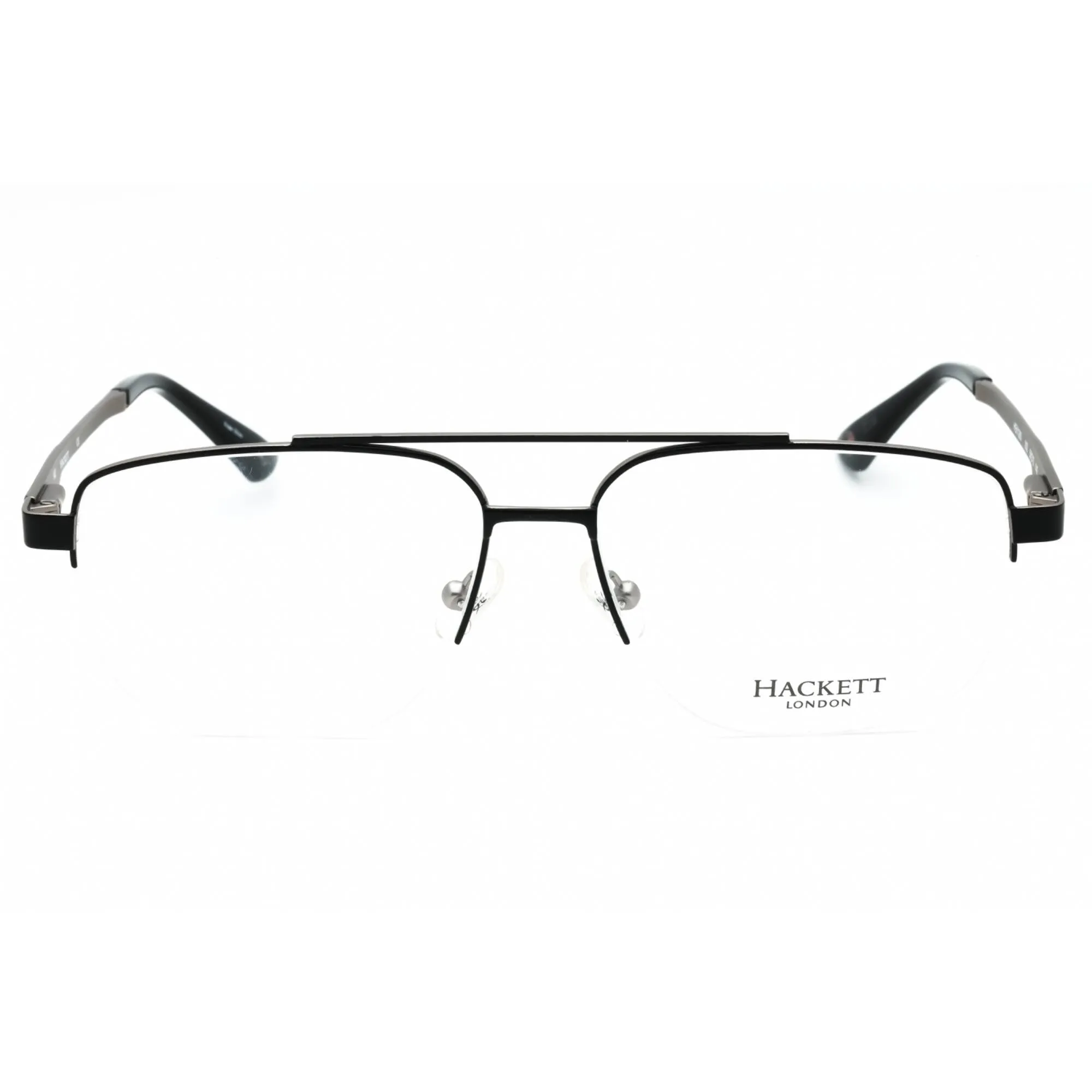 Hackett Men's Eyeglasses - Black Metal Half Rim Rectangular Shape Frame| HEK1263 002