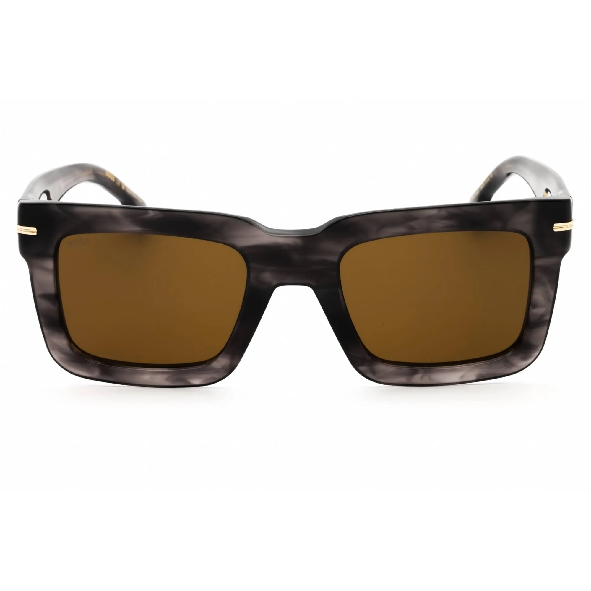 Hugo Boss Men's Sunglasses - Grey Horn Square Frame Brown Lens | BOSS 1501/S 2W8