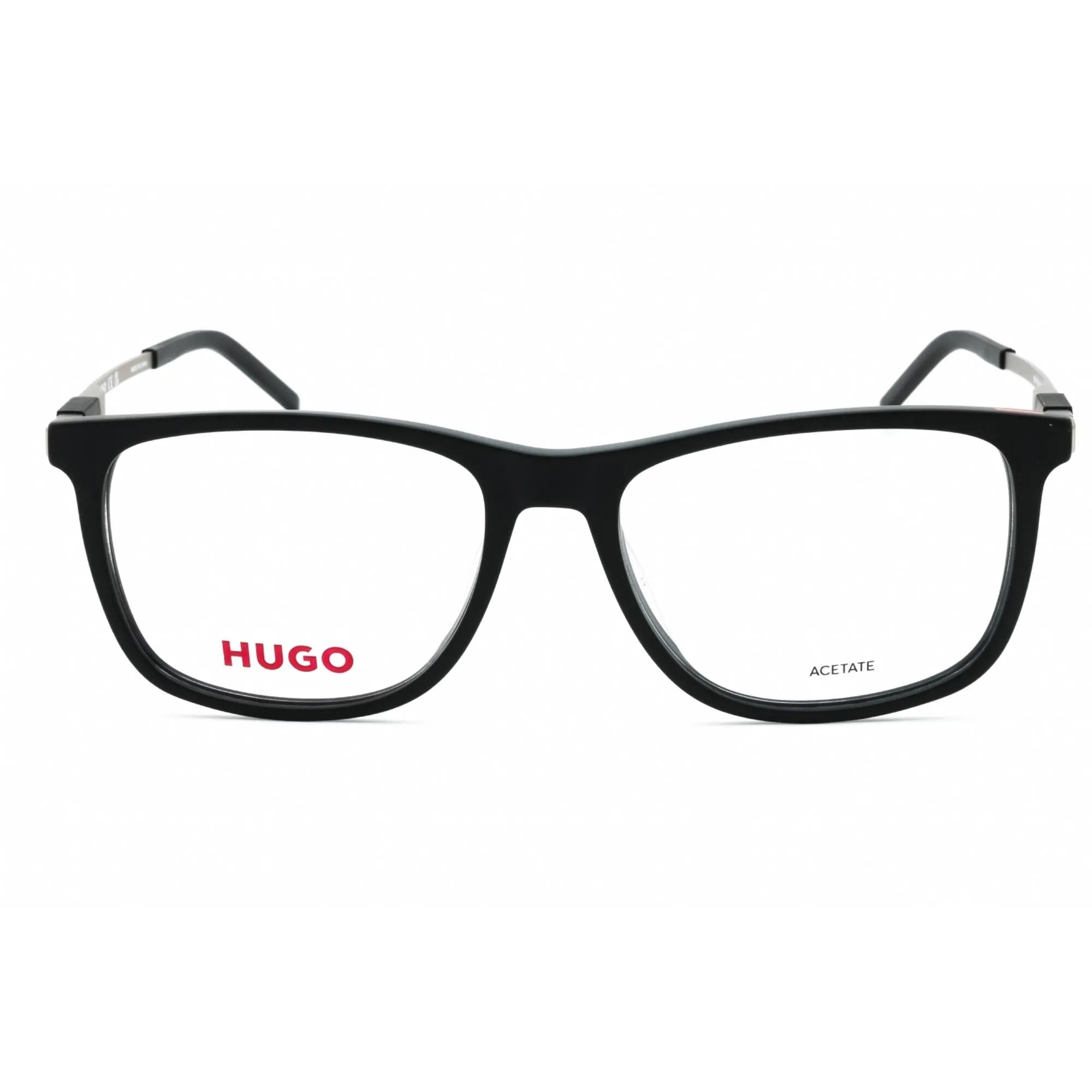 Hugo Men's Eyeglasses - Matte Black Metal Square Full Rim Frame | HG 1153 0003 00